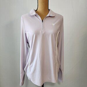 MoFiz White & Lavender trim 1/4 Zip Golf Pullover | Size XL
